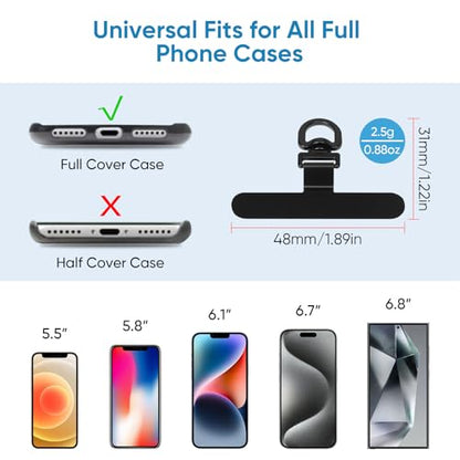 360° Swivel Heavy-Duty Metal Phone Tether Tabs - color: 2gold