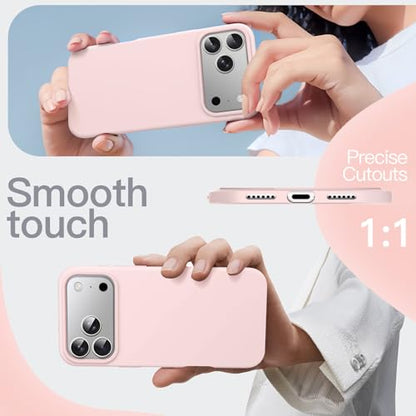 JETech Silicone Case for iPhone 17 Pro Max, Light Pink | Silky Soft Touch, Shockproof Protection, Scratch Resistant, Microfiber Lining - color: Light Pink, size: iPhone 17 Pro Max