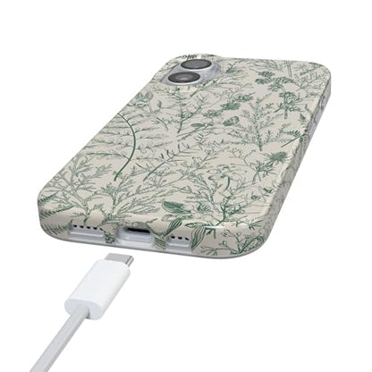 Casely iPhone 17 Case | Green Floral | Sage Garden | Compatible with MagSafe | Classic Ultra Slim Design - color: Sage Garden | Green Floral