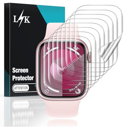 LK LϟK [8 pack] for Apple Watch Series 9/8/7 Screen Protector 41mm - size: Series 9/8/7 41mm Protector