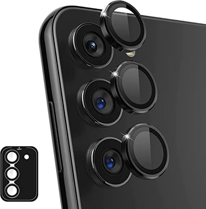 Zeking (2 Set for Samsung Galaxy S24 FE Camera Lens Protector, Scratch-Resistant HD Clarity Ultra-Thin 9H Tempered Glass with Aluminum Edging, Individual Metal Lens Cover (Black) - color: Black