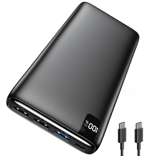 A ADDTOP Power Bank 22.5W Fast Charging Built-in USB C Portable Charger - color: Black
