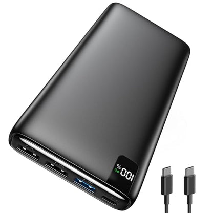 A ADDTOP Power Bank 22.5W Fast Charging Built-in USB C Portable Charger - color: Black