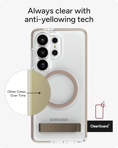 ZAGG Santa Cruz Snap Samsung Galaxy S26 Ultra Case with Kickstand - Titanium Gray, Magnetic Crystal Clear Protective Phone Cover, 13ft Drop Protection, Graphene Reinforced, Slim Case with Stand - color: Titanium Gray, size: Samsung Galaxy S26 Ultra