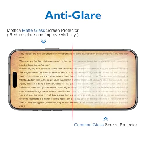 Mothca Matte Glass Full Coverage Screen Protector for iPhone 16 Pro Max 6.9-inch, Anti-Glare Anti-Fingerprint Black Edge Tempered Glass Film with Easy Installation Tool, Case Friendly, Smooth as Silk - size: iPhone 16 Pro Max-6.9 Inch