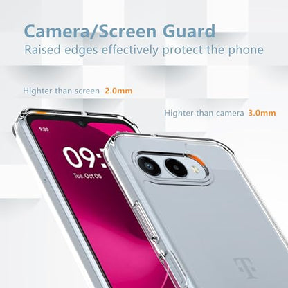 Anoowkoa 2 Pack Designed for T-Mobile REVVL 8/T Phone 3 Case.Anti Yellowing Clear Phone Case & 2 Pack Tempered Glass Screen Protector.9H Hardness.Shockproof,Stylish.Transparent - color: -Mobile REVVL 8/T Phone 3 Pro 5G
