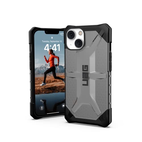 URBAN ARMOR GEAR UAG Designed for iPhone 14 Case Grey Ash 6.1" Plasma Lightweight Slim Shockproof Transparent Protective Cover Compatible with Wireless Charging - color: Plasma - Ash