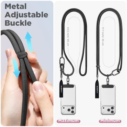 SURPHY Phone Lanyard Crossbody, Phone Strap Crossbody with 2 Tether Tabs - color: Black