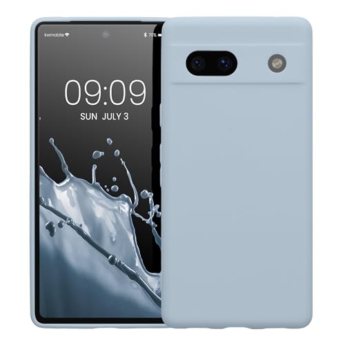 kwmobile Case Compatible with Google Pixel 7a Case - Protective Slim TPU Phone Cover - Soft Matte Finish - Light Blue Matte - color: light blue matte
