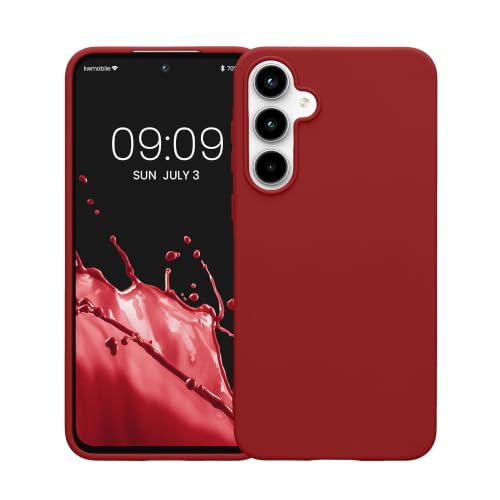 kwmobile Case Compatible with Samsung Galaxy A55 5G Case - Soft Slim Protective TPU Silicone Cover - Rhubarb Red - color: Rhubarb Red, size: Galaxy A55 5G