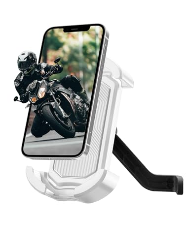 ROCKBROS Bike Phone Holder Security Lock Shockproof Bicycle Phone Mount - color: Side View Mirror Mount White