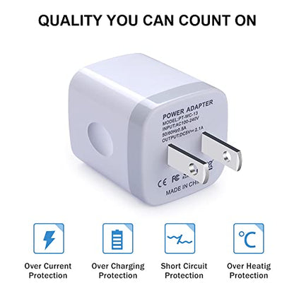 Fast Charging Block,GiGreen 5Pack Dual Port USB Outlet Plug Wall Charger - color: white