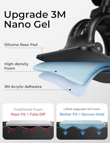 LISEN for MagSafe Car Phone Mount -Strong Magnets Magnetic Phone Holders for Your Car 2-in-1 Vent Dashboard Magnet Cell Phones Holder Mounts Car Accessories fit Note 18 iPhone 17 Pro Max Carbon Fiber - color: NEW Upgraded-Carbon Fiber