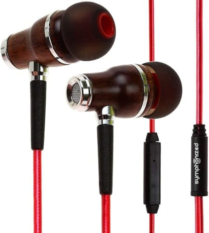 Symphonized Wired Earbuds with Microphone – Noise Isolation Ear Buds with Mic, in Ear Headphones Wire for Computer & Phone, Earphones 3.5 mm Jack - color: Nylon Red, style: 3.5mm Aux