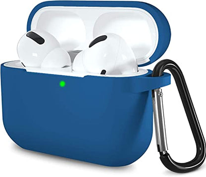 Lerobo for AirPod Pro Case, Soft Silicone Cover with Keychain, Blue - color: Blue