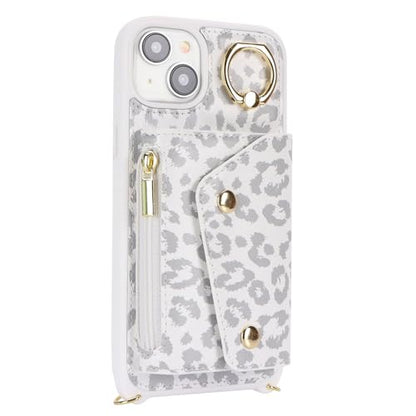 Lipvina Crossbody Wallet Case for iPhone 13,White Leopard - color: 03-White Leopard, size: iPhone 13 6.1"