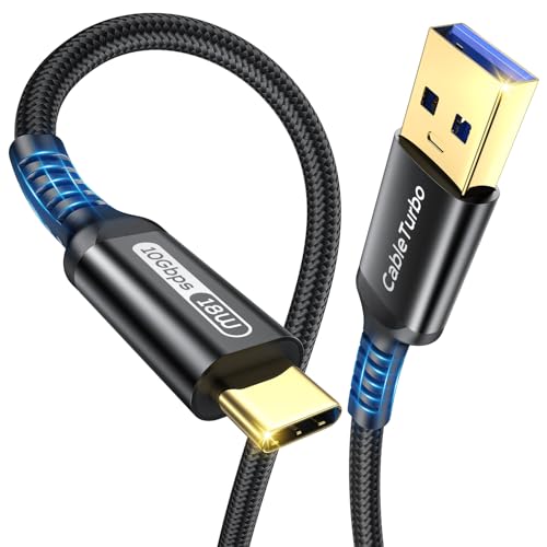 10Gbps Android Auto USB C Cable, 2FT USB 3.1 Gen2 Data Transfer & 3A Fast Charging USBA to USB C CarPlay Cable Braided Cord for iPhone 17/16/15, Galaxy S26/S25, SSD, Xbox/PS5, Tablet, Dashcam and More - size: 2FT
