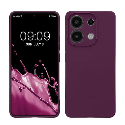 kwmobile Case Compatible with Xiaomi Redmi Note 13 4G Case - Protective Slim TPU Cover with Soft Matte Finish - Bordeaux Violet - color: bordeaux violet