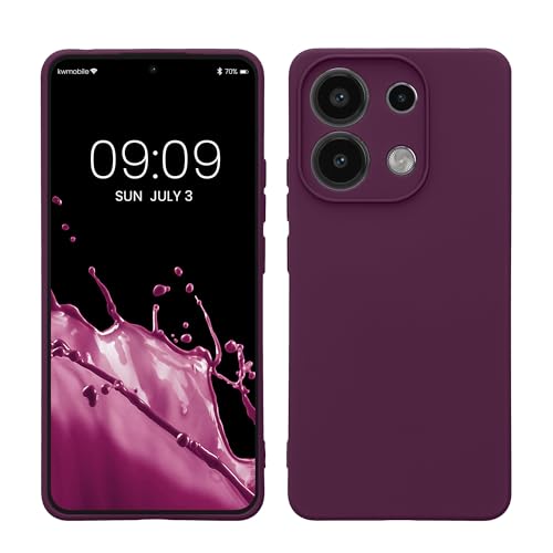 kwmobile Case Compatible with Xiaomi Redmi Note 13 4G Case - Protective Slim TPU Cover with Soft Matte Finish - Bordeaux Violet - color: bordeaux violet