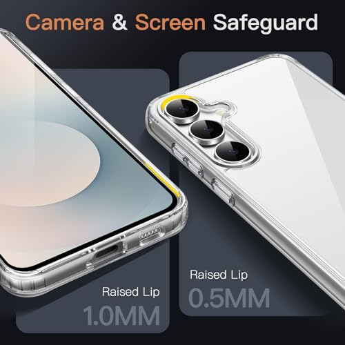 JETech Case for Samsung Galaxy S25 FE, Anti-Yellowing, Clear | Shockproof Protection, Scratch Resistant Hard PC Back, Durable Transparent TPU Bumper - color: Clear, size: Galaxy S25 FE