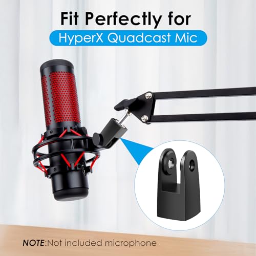 Youshares Quadcast Mount Adapter for HyperX Microphone, Replacement Adapter for Boom Arm - color: 02_Black