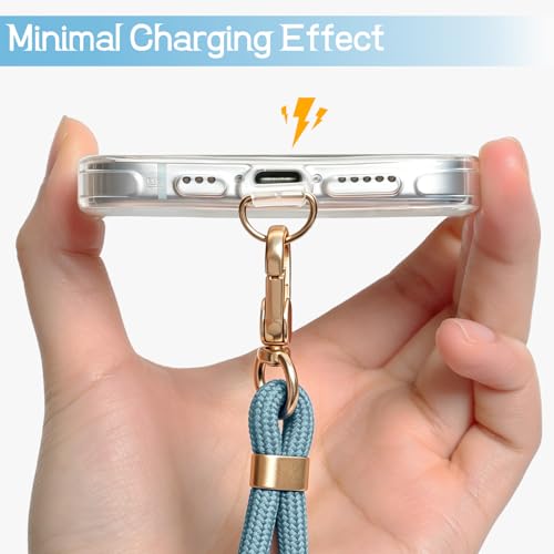 Adjustable Cell Phone Lanyard Crossbody Universal Anti-Theft Neck Phone Wrist Strap 4-IN-1 Neck Lanyard - color: Teal Blue