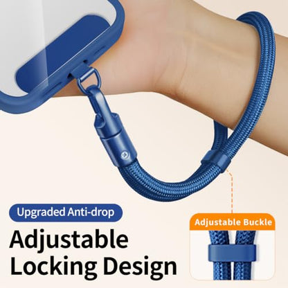 saxsion Lanyard for Phone, Self-Locking Phone Wrist Strap with 0.4mm Ultra-Thin Clip & 360° Hook, Anti-Drop and anti theft phone Strap(Blue) - color: Blue