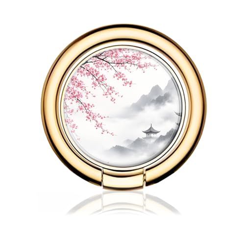 Cell Phone Ring Holder, Cute Metal Phone Grip Stand Finger Ring Kickstand, Flexible 360°Rotation Phone Tablet Case Accessories Compatible with Most Phones Misty Mountain Flowers - color: Misty Mountain Flowers