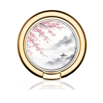 Cell Phone Ring Holder, Cute Metal Phone Grip Stand Finger Ring Kickstand, Flexible 360°Rotation Phone Tablet Case Accessories Compatible with Most Phones Misty Mountain Flowers - color: Misty Mountain Flowers