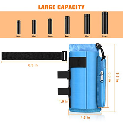 FINPAC Cup Holder for Bike, Universal Water Bottle Holder w/Phone Pockets - color: Blue