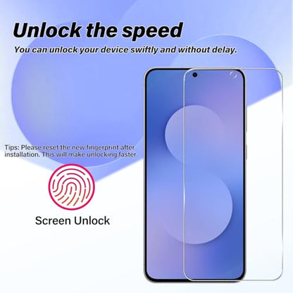 BIGFACE Galaxy S25 FE Tempered Glass Screen Protector + Camera Lens Protector [2 + 2 Pack][Case Friendly][Anti-Scratch][Ultrasonic Fingerprint Unlock] HD Protective Film for Samsung Galaxy S25 FE - size: Galaxy s25 fe(6.7")