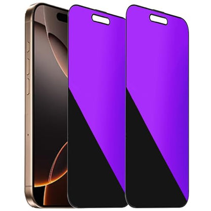 2 Pack 360 Degree Anti-blue Privacy Tempered Glass for iPhone 16 Pro Max Anti-Spy 4 Directions Screen Protector Film 4 Sides Anti-Peeping 6.9 inch - size: For iPhone 16 Pro Max