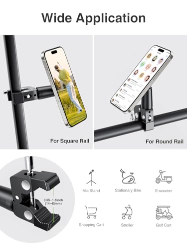 elitehood Magnetic Phone Clamp Mount, Universal Magsafe iPhone Holder Clip - style: Magnetic Mount