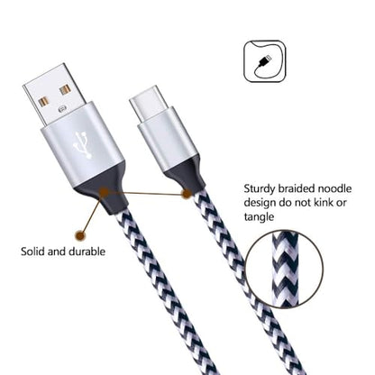USB Wall Charger Block 2.1A Dual Port Samsung Charger Plug with 2Pack 6ft - color: White