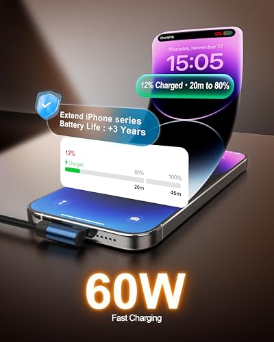 Short USB C Cable Right Angle 6 Inch, Silicone 60W Fast Charging Cable - color: Black, size: 0.5 Ft.