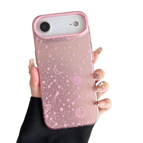 ZTOFERA for iPhone Air Case,Cute Pink Ribbon Bow Tie Planet Star Floral Aesthetic Phone Case,Trendy Slim Hard IMD Shockproof Protective Bumper Phone Cover for Women Girls,Planet Star - color: Planet Star, size: iPhone Air 6.5"