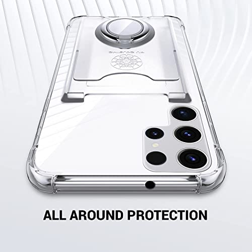 Shields Up for Samsung Galaxy S23 Ultra Case with Card Holder Stand, Clear - color: Clear, size: Galaxy S23 Ultra