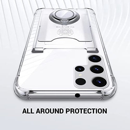 Shields Up for Samsung Galaxy S23 Ultra Case with Card Holder Stand, Clear - color: Clear, size: Galaxy S23 Ultra