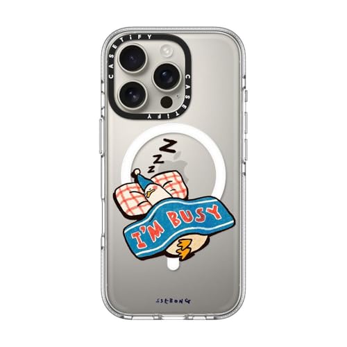 CASETiFY for iPhone 16 Pro Case - Impact Clear Compatible with MagSafe | Not Yellowing | 6.6 ft. 3x Military Grade Drop Protection | I'm so busy | Clear - color: I'm so busy, size: Iphone 16 Pro (6.3")