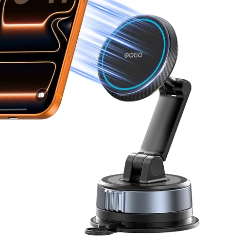 OQTIQ Magnetic Phone Holder for Car, Suction Cup Phone Mount for MagSafe