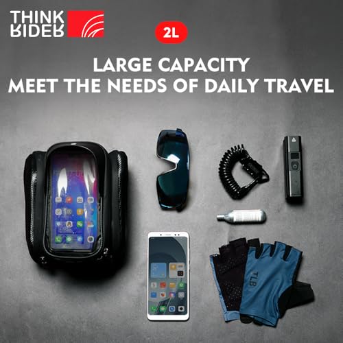 ThinkRider Bike Bag 2L Frame Front Tube Cycling Bag Bicycle Waterproof Phone Case Holder 7 Inches Touchscreen Bag Accessories