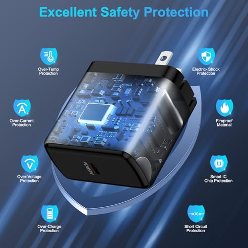 65W Foldable Super Fast Samsung Charger USB C Power Adapter Fast Charging - color: Black