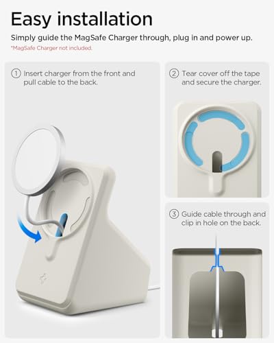 Spigen for MagSafe Charger (25W) Stand Holder Case Nightstand MagFit - color: Dune Beige, size: MagFit
