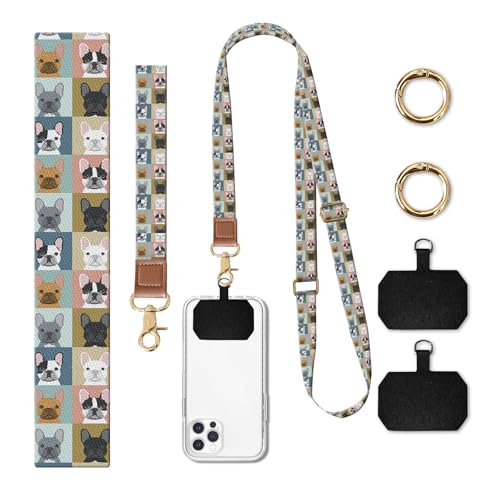 Phone Lanyard Crossbody Wrist Strap, Cute Cell Phone Lanyards for around the Neck Wristlet Wrist Strap - color: Colorful Dogs