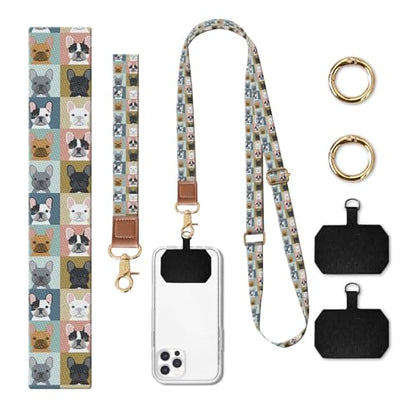 Phone Lanyard Crossbody Wrist Strap, Cute Cell Phone Lanyards for around the Neck Wristlet Wrist Strap - color: Colorful Dogs