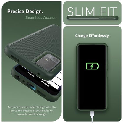 TUDIA MergeGrip for Jitterbug Smart 4 Case T608G, [Military Grade Drop Tested] Shockproof Protection Slim Rugged Dual Layer Heavy Duty Phone Cases for Senior - Pine Green - color: Pine Green