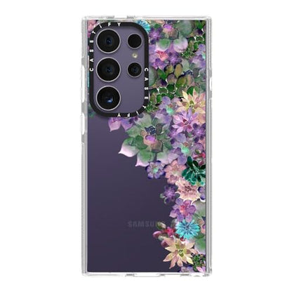 CASETiFY for Galaxy S24 Ultra Case - Impact Clear | Not Yellowing | 6.6 ft. Drop Protection | MY SUCCULENT GARDEN | Clear - color: MY SUCCULENT GARDEN, size: Galaxy S24 Ultra