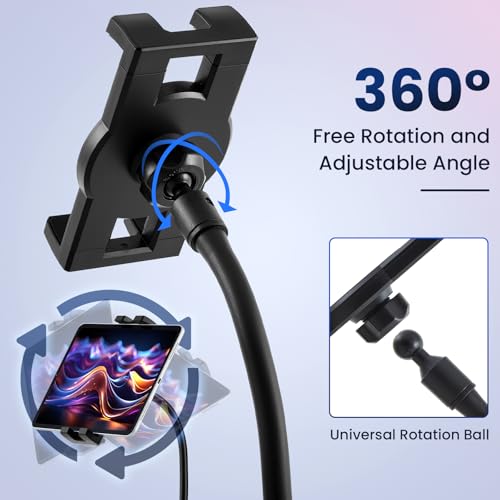 DaisyInner Dual Phone Holder for Car Cupholder, 360° Rotatable 4.7-10"