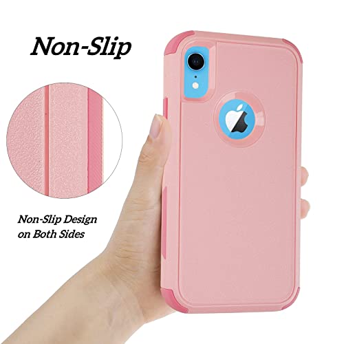 Co-Goldguard for iPhone XR Case, [Shockproof] [Dropproof] Heavy Duty Protection Phone Case Cover, 3 in 1 Non-Slip Scratch-Resistant Shell for iPhone XR, 6.1 inch, Pink - color: PINK
