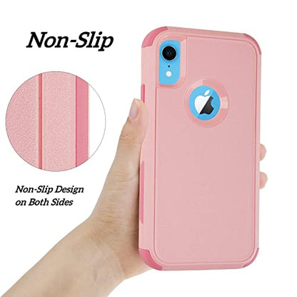 Co-Goldguard for iPhone XR Case, [Shockproof] [Dropproof] Heavy Duty Protection Phone Case Cover, 3 in 1 Non-Slip Scratch-Resistant Shell for iPhone XR, 6.1 inch, Pink - color: PINK
